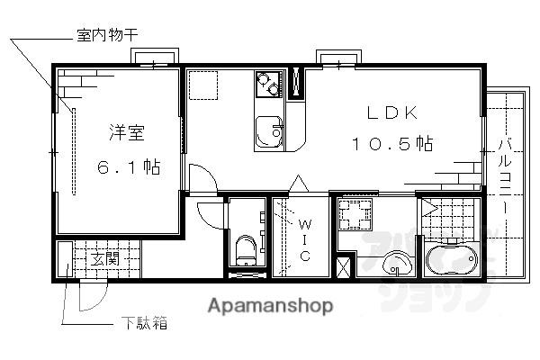 マジェスティツインII棟(1LDK/3階)の間取り写真