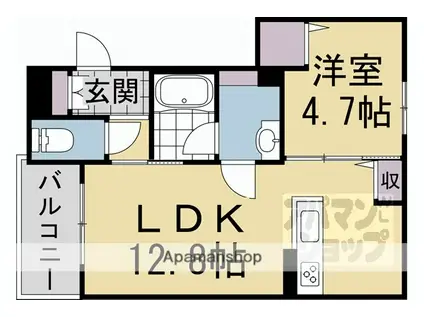 リガールメゾン 円町(1LDK/2階)の間取り写真