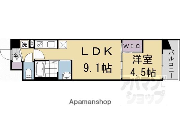 スワンズ京都東寺ガーデン(1LDK/3階)の間取り写真