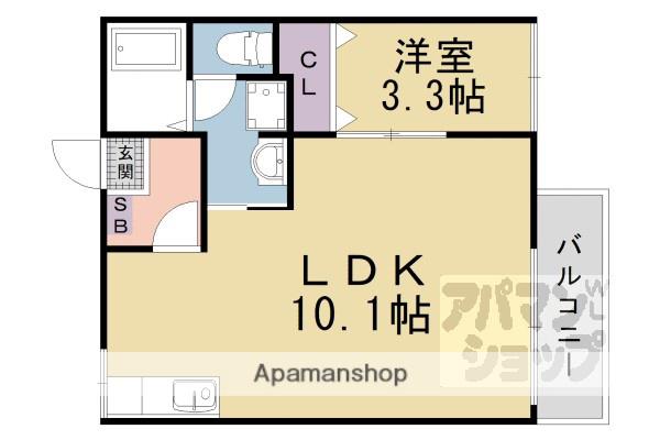 レ・ユニオン膳所(1LDK/2階)の間取り写真