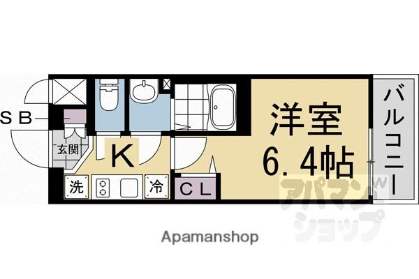 ファステート京都ステーションウォズ(1K/4階)の間取り写真