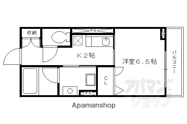 シャーメゾンろくはら(1K/3階)の間取り写真