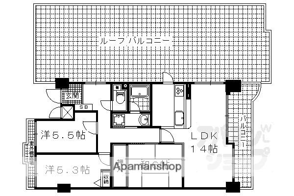 ライオンズマンション山科小野(3LDK/5階)の間取り写真