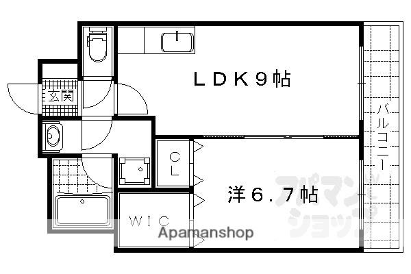ネオクレスト壱番館(1LDK/4階)の間取り写真