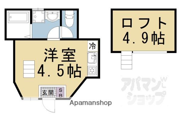 ウィルヴィレッジ一里山(1K/1階)の間取り写真