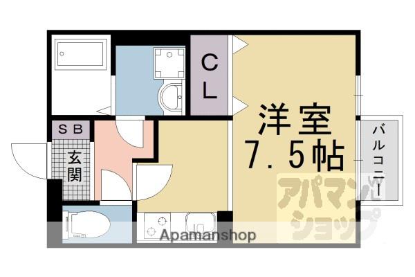 モナリエコートI(1K/2階)の間取り写真