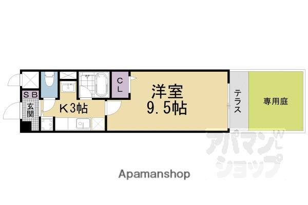 シェリールII(1K/1階)の間取り写真