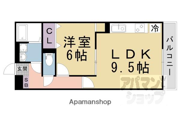 カサレリア(1LDK/2階)の間取り写真