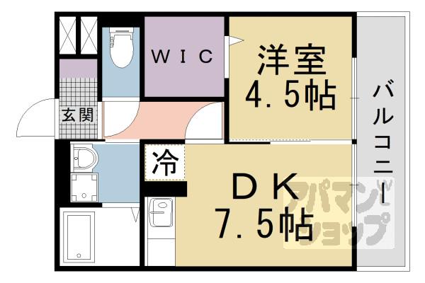 セヴェルSETAIV(1DK/3階)の間取り写真