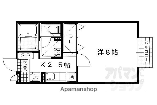 ティアラROOMユキ(1K/1階)の間取り写真