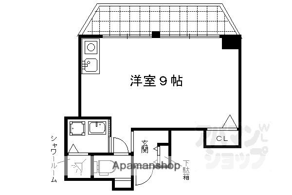 二条プラザ(ワンルーム/9階)の間取り写真