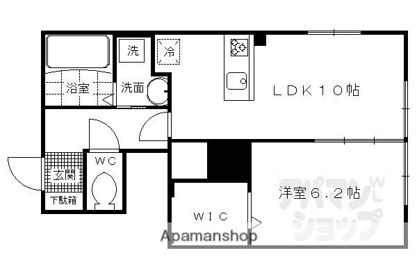 エルメゾン伏見(1LDK/1階)の間取り写真