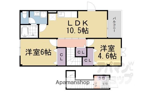 アイネ パウゼ(2LDK/2階)の間取り写真