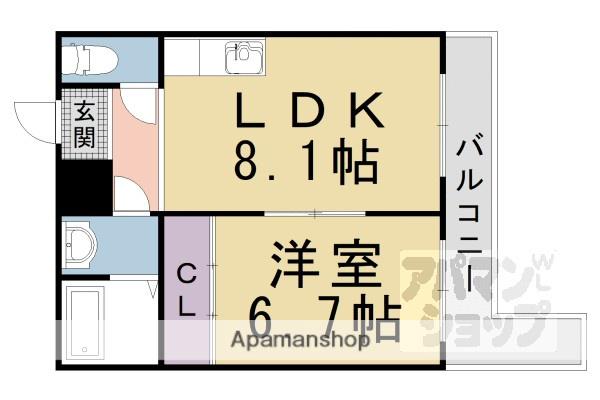 ブエナビスタ大津ウエスト(1LDK/1階)の間取り写真