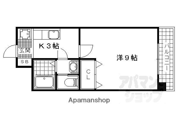 ヒルズイッセイ(1K/4階)の間取り写真