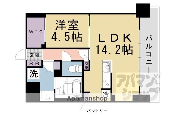 ブランシエスタ山科大塚(1LDK/7階)の間取り写真