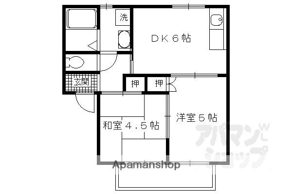 多田ハイツII(2DK/2階)の間取り写真