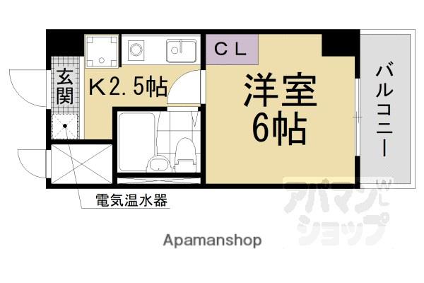 エンゼルプラザ瀬田(1K/2階)の間取り写真