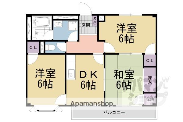 サラ・デ・グラシア(3DK/1階)の間取り写真