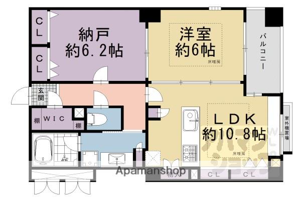 コンフォール御所南(1SLDK/4階)の間取り写真