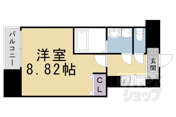 CITY SPIRE浜大津駅前(1K/4階)の間取り写真