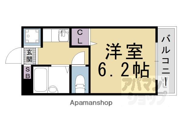 ウィズ秀和II(1K/1階)の間取り写真