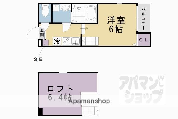 ラネージュテラス(1K/2階)の間取り写真