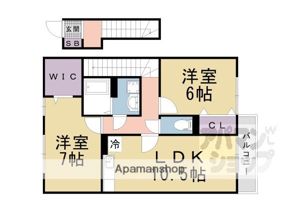 グランステージB(2LDK/2階)の間取り写真