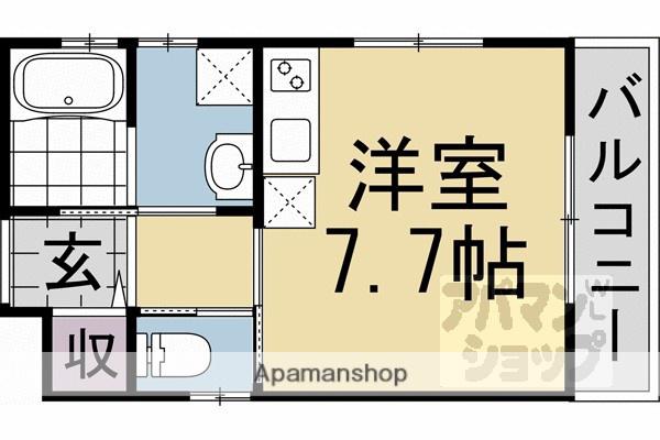 西ノ京円町アパート(ワンルーム/1階)の間取り写真