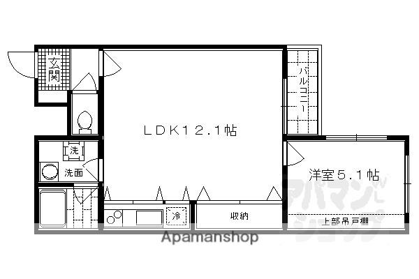 レックスアベニュー四条大宮(1LDK/2階)の間取り写真