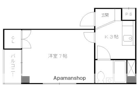 K-HOUSE深草(1K/3階)の間取り写真