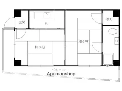 小堀マンション(2K/1階)の間取り写真