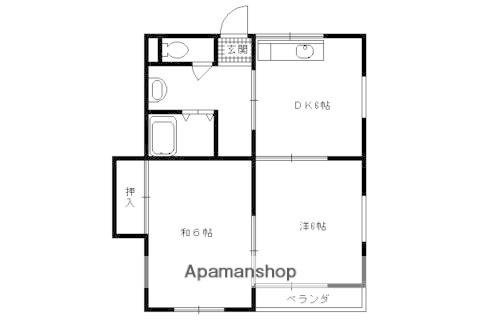 エスポワール(2DK/2階)の間取り写真