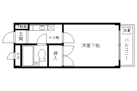 ワイズベース(1K/3階)の間取り写真