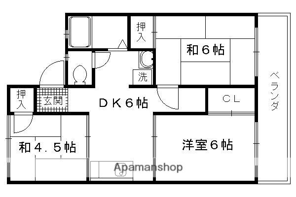 グリーンハイツ北村(3DK/2階)の間取り写真
