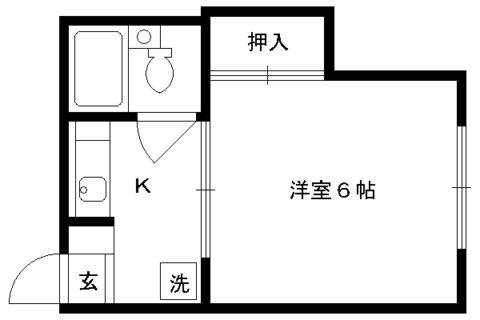 みつまるマンション(1K/3階)の間取り写真