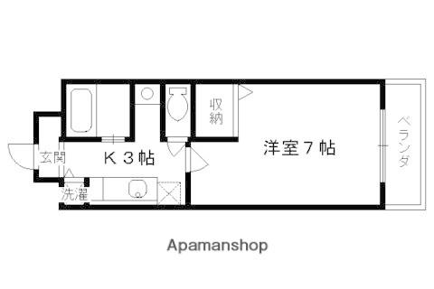 京阪電気鉄道京阪線 中書島駅 徒歩29分 6階建 築21年(1K/4階)の間取り写真