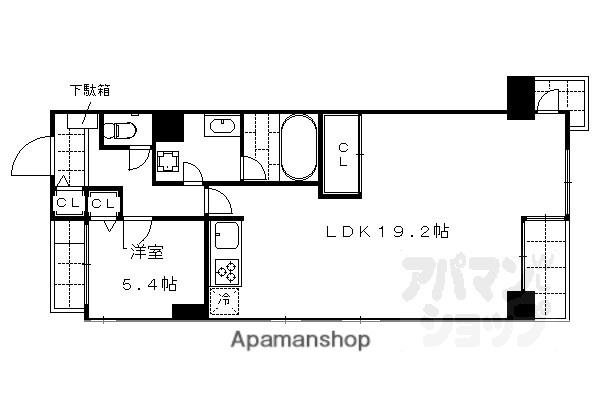 グランドムール四条烏丸西(1LDK/5階)の間取り写真