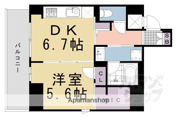 SHA MAISON 御幸町御池(1DK/9階)の間取り写真