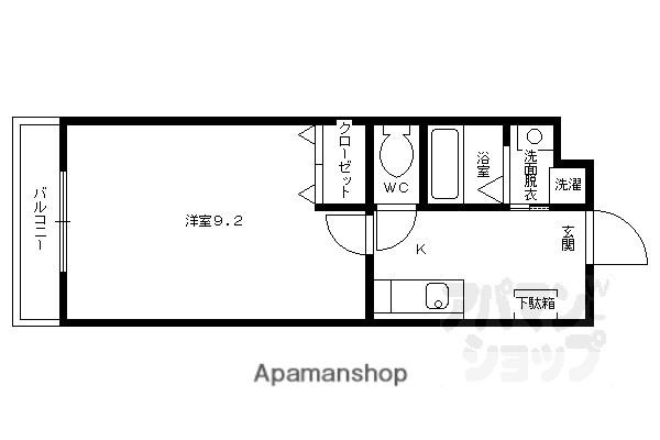 シェソワ東洞院(1K/2階)の間取り写真