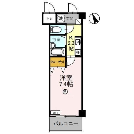 レイクヴュー堅田(1K/3階)の間取り写真