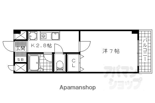オリオンコート(1K/2階)の間取り写真
