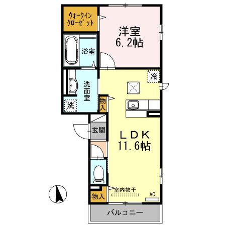 カノープス醍醐 1(1LDK/1階)の間取り写真