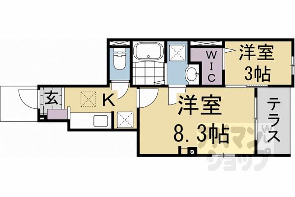 アビアント(2K/1階)の間取り写真