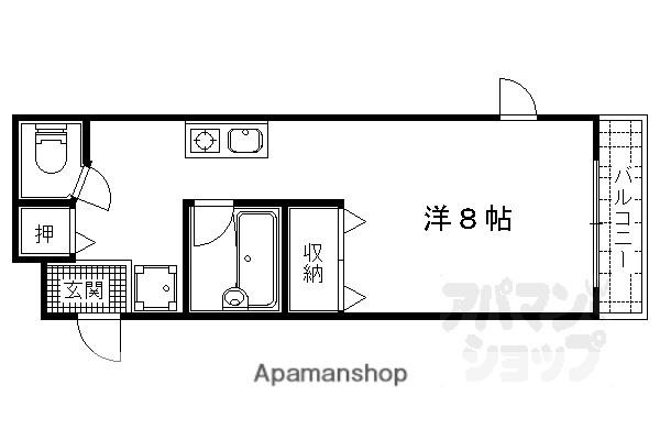 エミネンスコート瀬田(1K/4階)の間取り写真