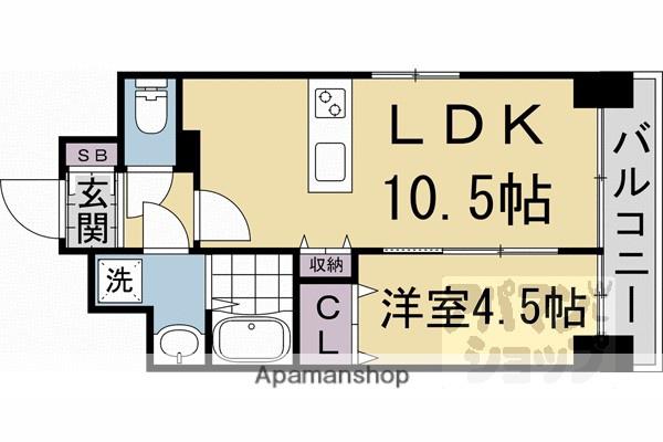 GRAND LAKE COURT 浜大津(1LDK/10階)の間取り写真