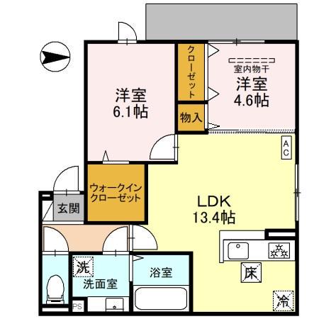 D-RESIDENCE東寺(2LDK/1階)の間取り写真