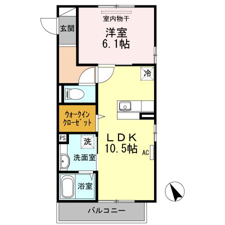 マジェスティツインⅡ(1LDK/3階)の間取り写真