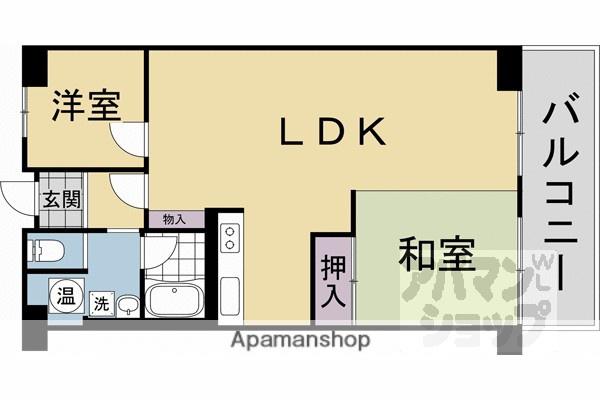コトーハイツ伏見稲荷A棟(2LDK/4階)の間取り写真