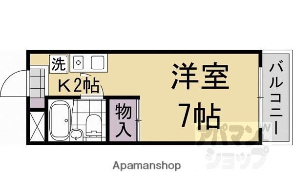 メルディアキューブ観月橋B棟(1K/4階)の間取り写真